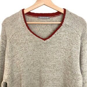 SMARTWOOL The Larimer V-Neck Merino Wool Sweater in Oatmeal Heather